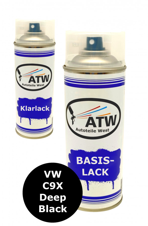 Autolack für VW C9X Deep Black +400ml Klarlack Set